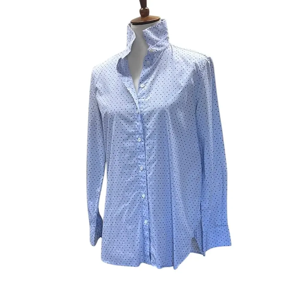Celine Light Blue Polka Dot Button Down Shirt - Picture 2 of 13